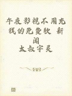 午夜影视不用充钱的免费软 新闻